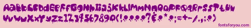 CatBasahKental-Schriftart – Violette Schriften auf rosa Hintergrund