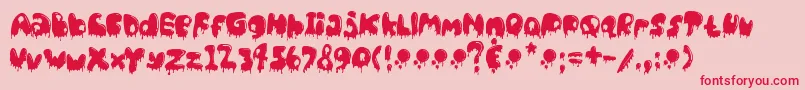 CatBasahKental Font – Red Fonts on Pink Background