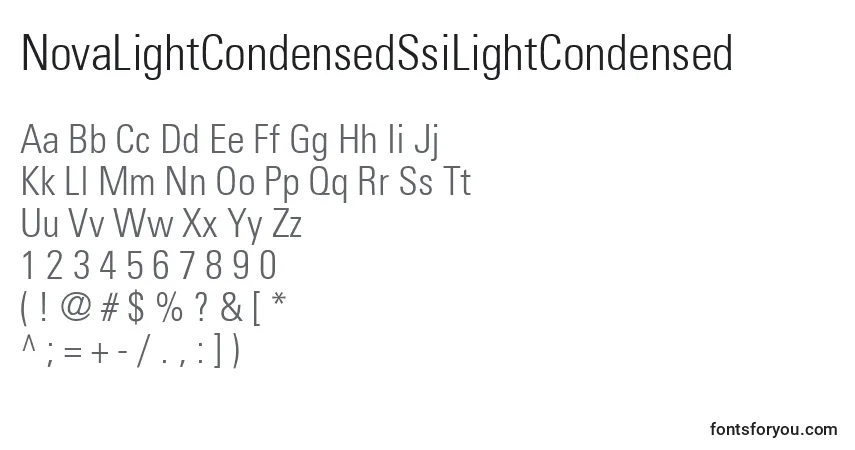Czcionka NovaLightCondensedSsiLightCondensed – alfabet, cyfry, specjalne znaki