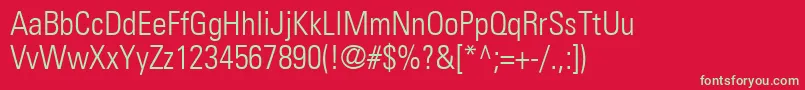 Fonte NovaLightCondensedSsiLightCondensed – fontes verdes em um fundo vermelho