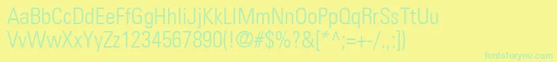 フォントNovaLightCondensedSsiLightCondensed – 黄色い背景に緑の文字