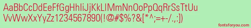 Czcionka NovaLightCondensedSsiLightCondensed – czerwone czcionki na zielonym tle