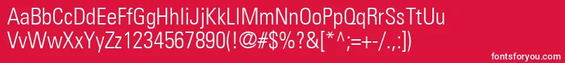 NovaLightCondensedSsiLightCondensed Font – White Fonts on Red Background