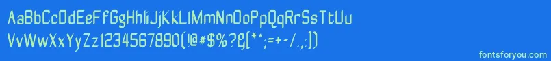 Zyphytecondense Font – Green Fonts on Blue Background