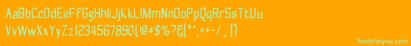 Zyphytecondense Font – Green Fonts on Orange Background