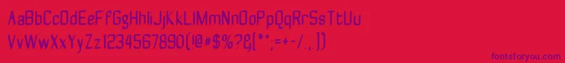 Zyphytecondense Font – Purple Fonts on Red Background