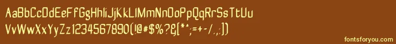 Zyphytecondense Font – Yellow Fonts on Brown Background
