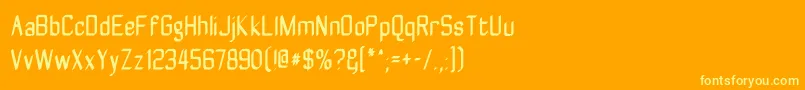 Zyphytecondense Font – Yellow Fonts on Orange Background