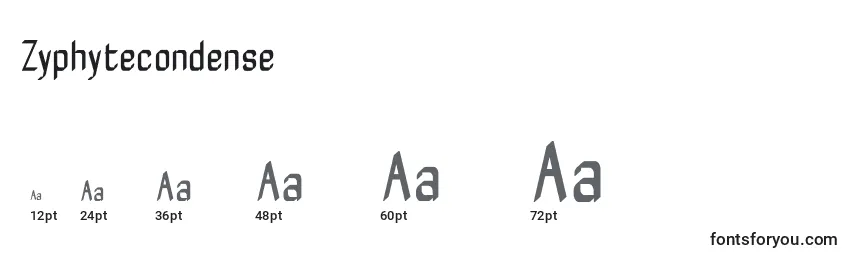 Zyphytecondense Font Sizes