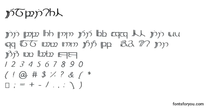 Czcionka Elbisch – alfabet, cyfry, specjalne znaki
