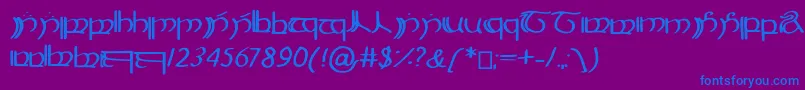 Elbisch Font – Blue Fonts on Purple Background