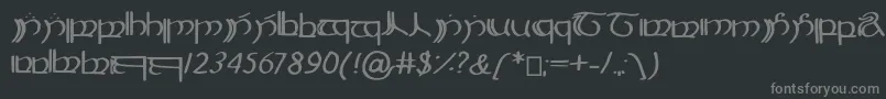 フォントElbisch – 黒い背景に灰色の文字