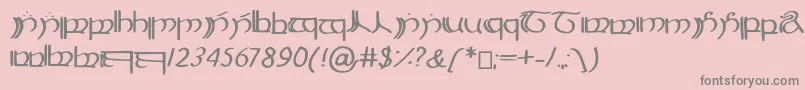 フォントElbisch – ピンクの背景に灰色の文字