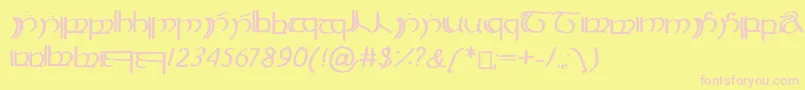 Elbisch Font – Pink Fonts on Yellow Background