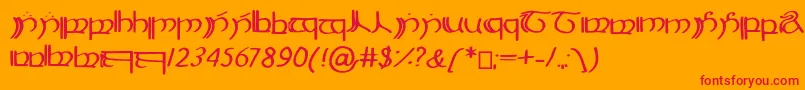 Elbisch Font – Red Fonts on Orange Background