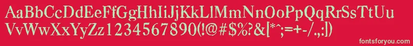 Шрифт CasadantiqueMediumRegular – зелёные шрифты на красном фоне