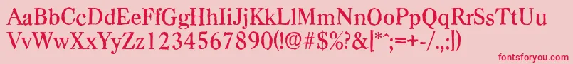 フォントCasadantiqueMediumRegular – ピンクの背景に赤い文字