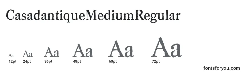 Размеры шрифта CasadantiqueMediumRegular