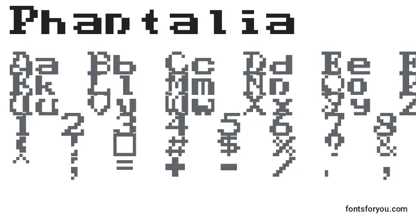 Шрифт Phantalia – алфавит, цифры, специальные символы