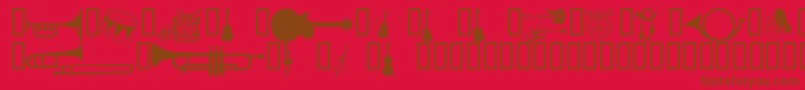 Wmmusic1 Font – Brown Fonts on Red Background