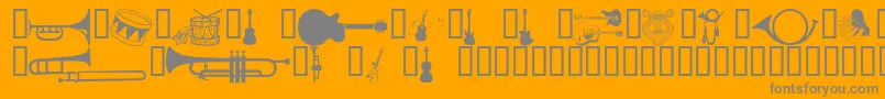 Wmmusic1 Font – Gray Fonts on Orange Background