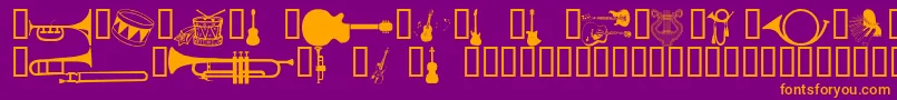 Wmmusic1 Font – Orange Fonts on Purple Background