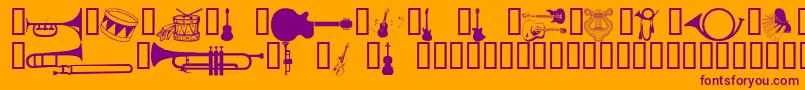 Wmmusic1 Font – Purple Fonts on Orange Background