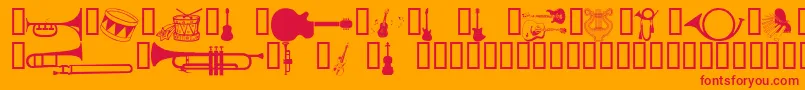Wmmusic1 Font – Red Fonts on Orange Background