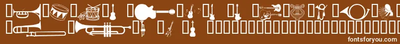 Wmmusic1 Font – White Fonts on Brown Background
