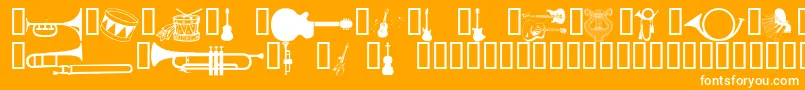 Wmmusic1 Font – White Fonts on Orange Background