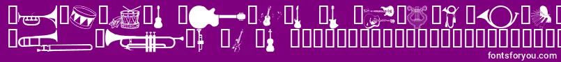 Czcionka Wmmusic1 – białe czcionki na fioletowym tle