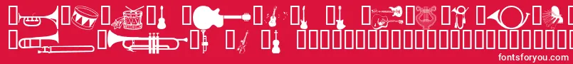 Wmmusic1 Font – White Fonts on Red Background