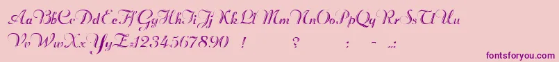 Beachmanscript-Schriftart – Violette Schriften auf rosa Hintergrund