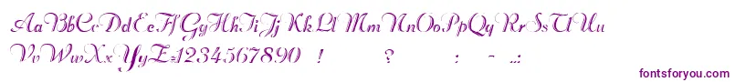 Beachmanscript-Schriftart – Violette Schriften auf weißem Hintergrund