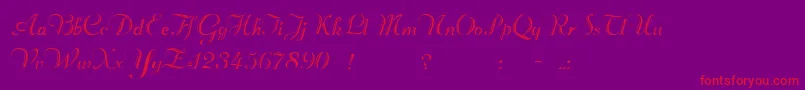 Beachmanscript Font – Red Fonts on Purple Background