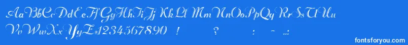 フォントBeachmanscript – 青い背景に白い文字