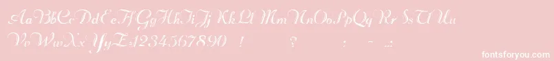 Beachmanscript-Schriftart – Weiße Schriften auf rosa Hintergrund