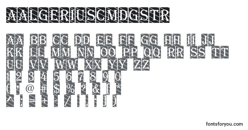 Schriftart AAlgeriuscmdgstr – Alphabet, Zahlen, spezielle Symbole