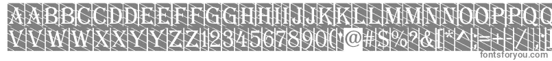 AAlgeriuscmdgstr-fontti – harmaat kirjasimet valkoisella taustalla