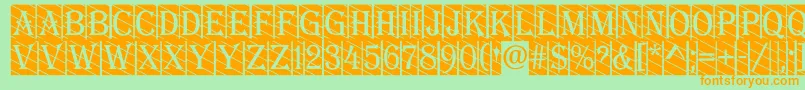 Weitere Informationen zur AAlgeriuscmdgstr-Schriftart AAlgeriuscmdgstr-Schriftart – Orangefarbene Schriften auf grünem Hintergrund