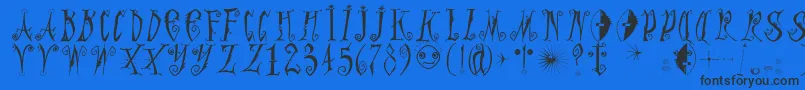 Graffittypunk Font – Black Fonts on Blue Background