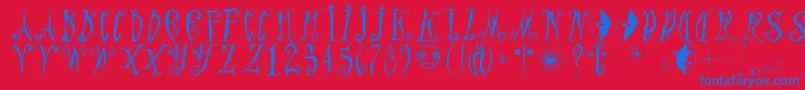 Graffittypunk Font – Blue Fonts on Red Background