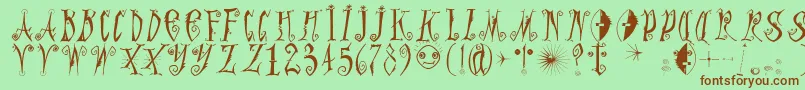 Graffittypunk Font – Brown Fonts on Green Background