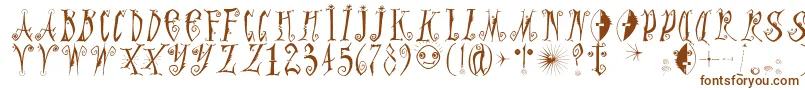 Graffittypunk-Schriftart – Braune Schriften auf weißem Hintergrund