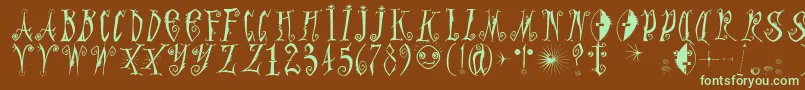 Graffittypunk-fontti – vihreät fontit ruskealla taustalla