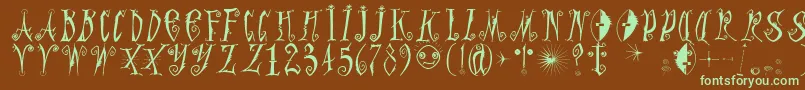 Graffittypunk Font – Green Fonts on Brown Background