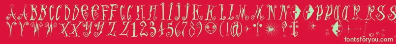 Graffittypunk Font – Green Fonts on Red Background