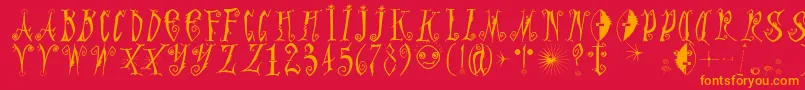 Graffittypunk Font – Orange Fonts on Red Background