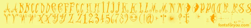 Graffittypunk Font – Orange Fonts on Yellow Background