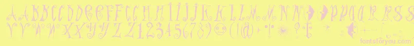 Graffittypunk Font – Pink Fonts on Yellow Background